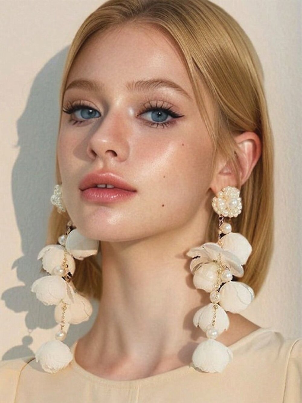 Boho Women's Style 3d Rose Tassel Dangle Long Earrings